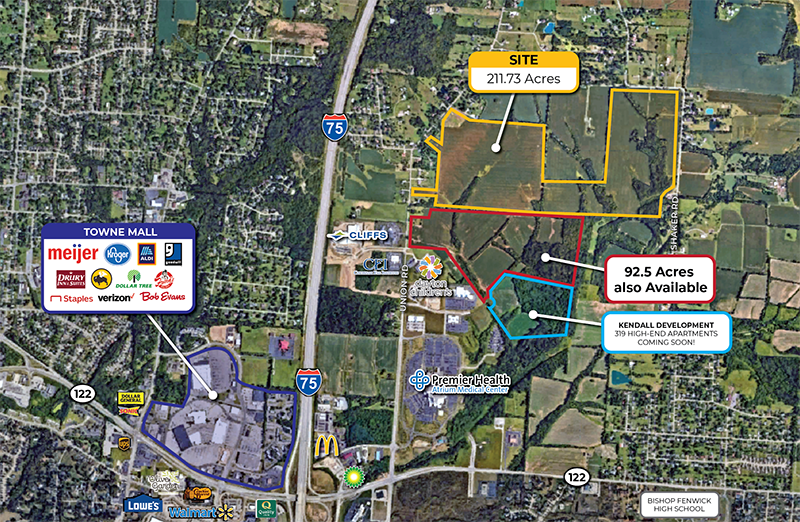 Commercial land aerial map